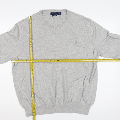 Polo Ralph Lauren Men Grey 2XL Pima Cotton Logo Crew Neck Jumper