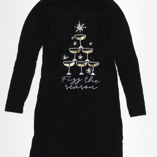 Lipsy London Women’s Black UK 10 Knee Length Jumper Dress Christmas