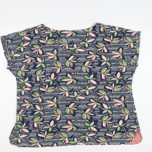 Weird Fish Women’s Multicoloured Floral Cotton Cap Sleeve T-Shirt Size 20