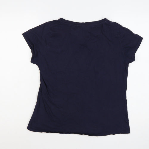 Lee Cooper Women’s Blue Size 18 Butterfly Glitter Cap Sleeve T-Shirt