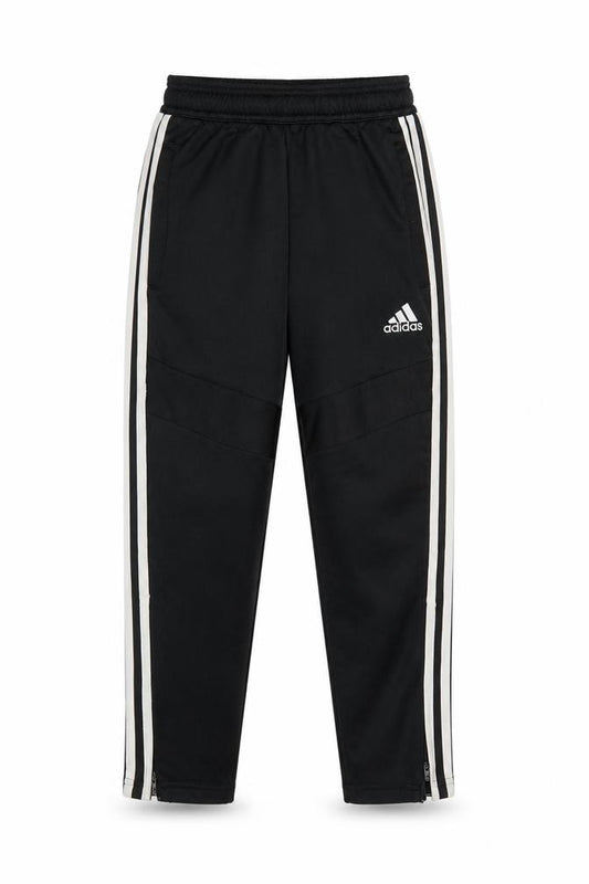 adidas Boys Black 7 Years Jogger Track Trousers White Stripes Zip Hem