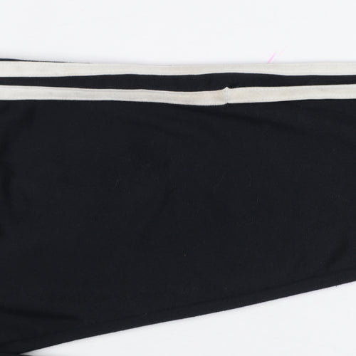 adidas Boys Black 7 Years Jogger Track Trousers White Stripes Zip Hem