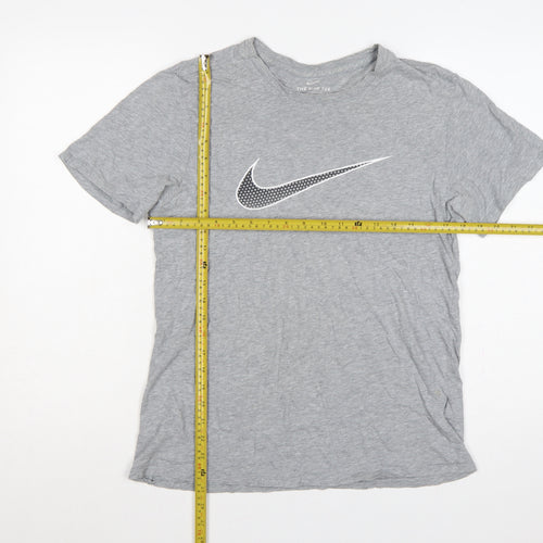 Nike Men’s Grey M Athletic Fit Swoosh Graphic Print T-Shirt