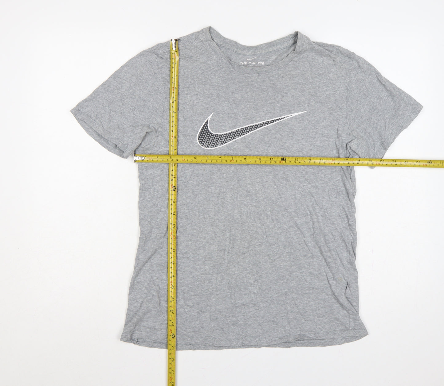 Nike Men’s Grey M Athletic Fit Swoosh Graphic Print T-Shirt