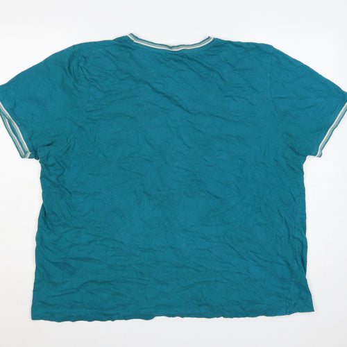 Slazenger Men’s Blue 2XL Sports Logo Crew Neck Cotton T-Shirt