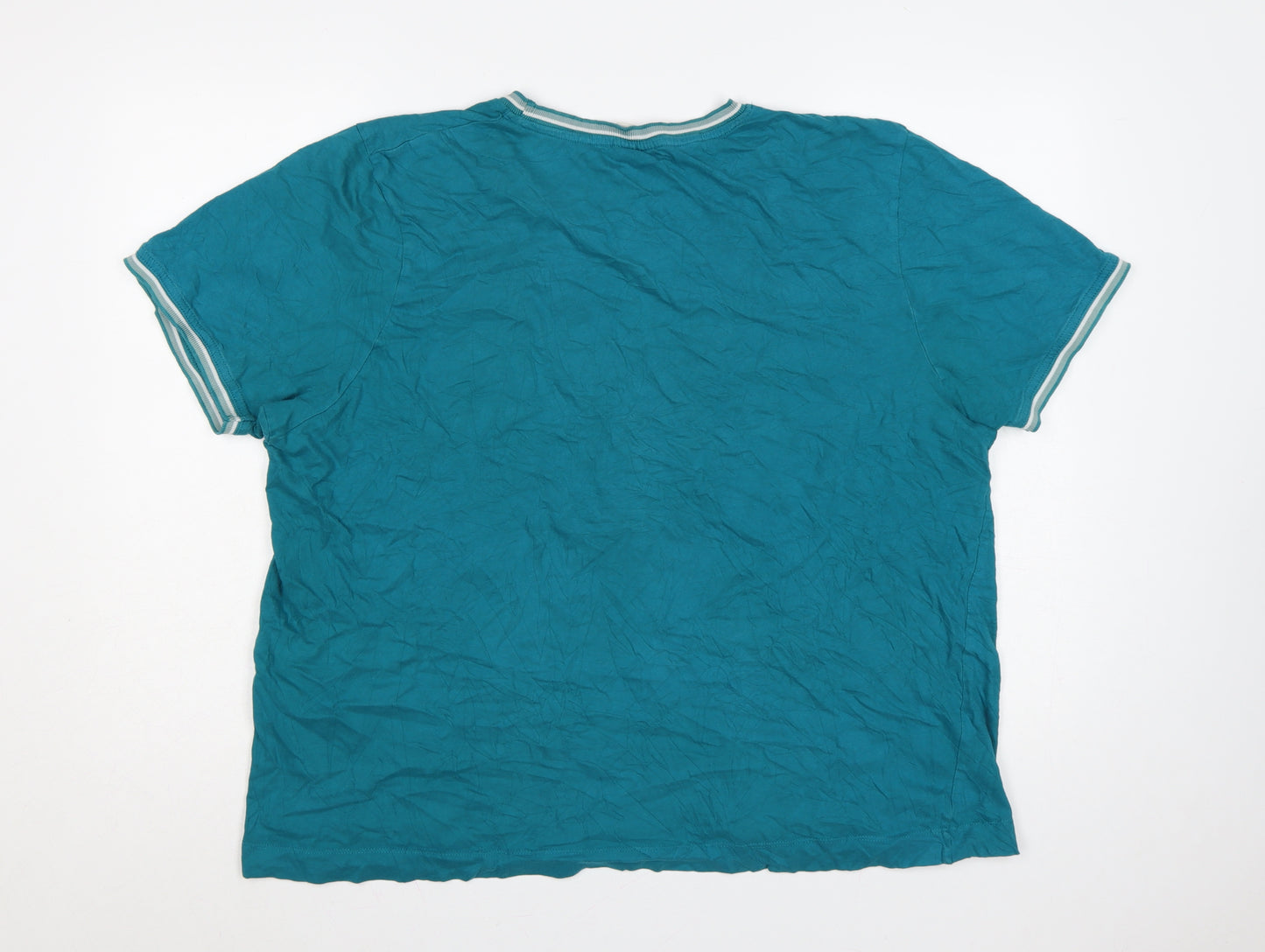 Slazenger Men’s Blue 2XL Sports Logo Crew Neck Cotton T-Shirt