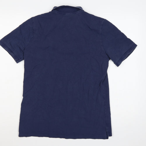 Nike Men’s Blue M Logo Embroidered Short Sleeve Cotton Polo Shirt