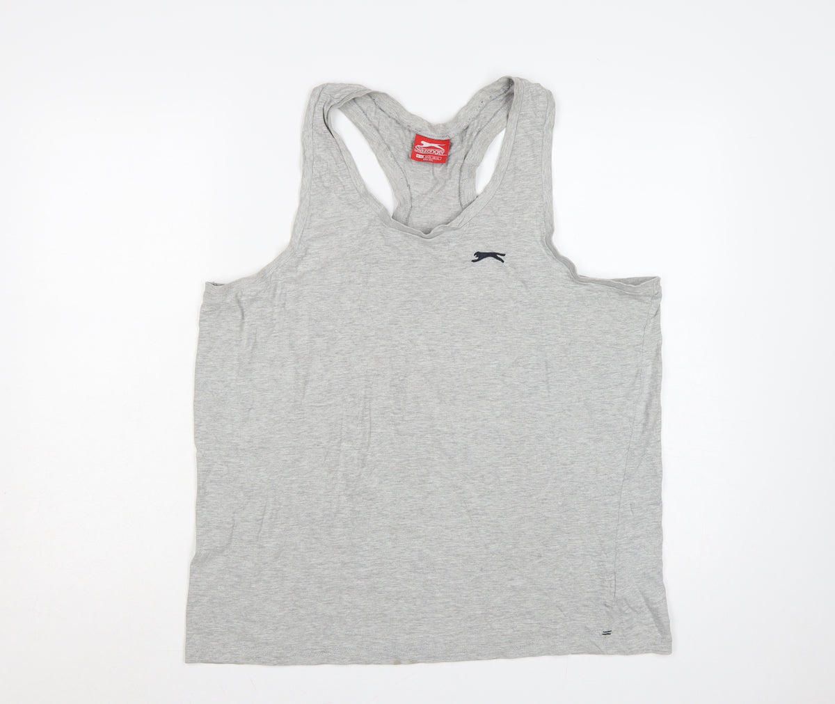 Slazenger Men's Grey XL Racerback Vest Sleeveless V-Neck Logo T-Shirt