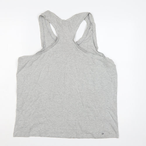 Slazenger Men's Grey XL Racerback Vest Sleeveless V-Neck Logo T-Shirt