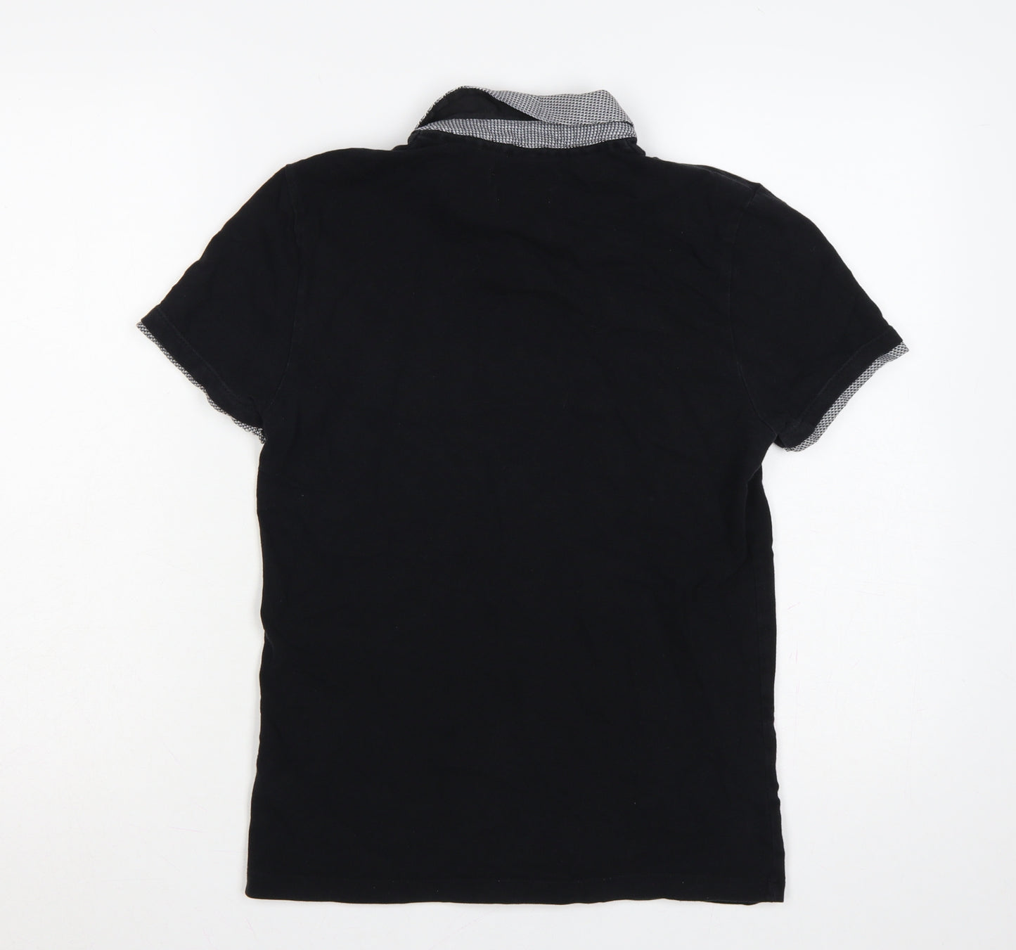 The Spitalfields Shirt Co Mens Black S Cotton Dog Logo Polo