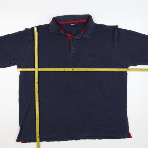 Cotton Traders Men’s Blue L Long Sleeve Polo Shirt Logo
