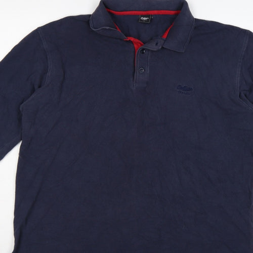 Cotton Traders Men’s Blue L Long Sleeve Polo Shirt Logo