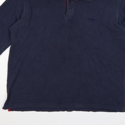 Cotton Traders Men’s Blue L Long Sleeve Polo Shirt Logo