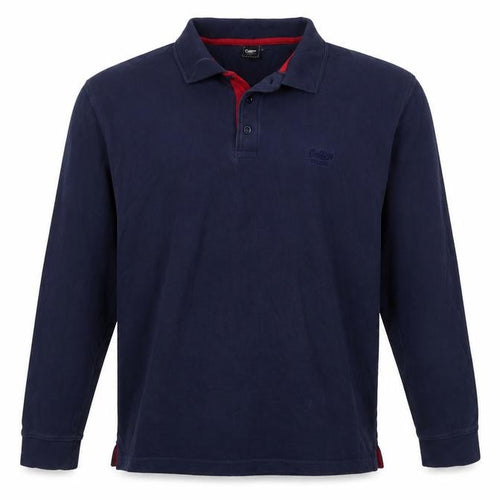 Cotton Traders Men’s Blue L Long Sleeve Polo Shirt Logo