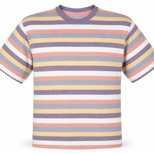 River Woods Men’s L Multicoloured 90s Retro Striped Crew Neck T-Shirt
