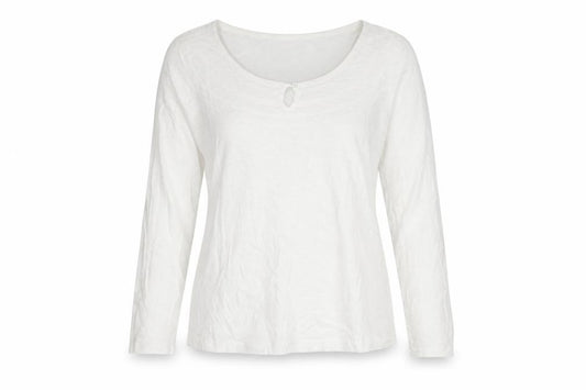 Mantaray Women White UK 14 Long Sleeve Embroidered Jersey T-Shirt