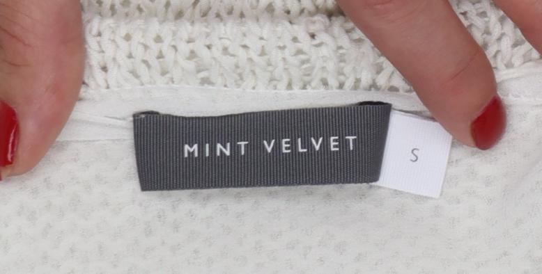 Mint Velvet Women Ivory S V-Neck Knit Balloon Sleeve Jumper