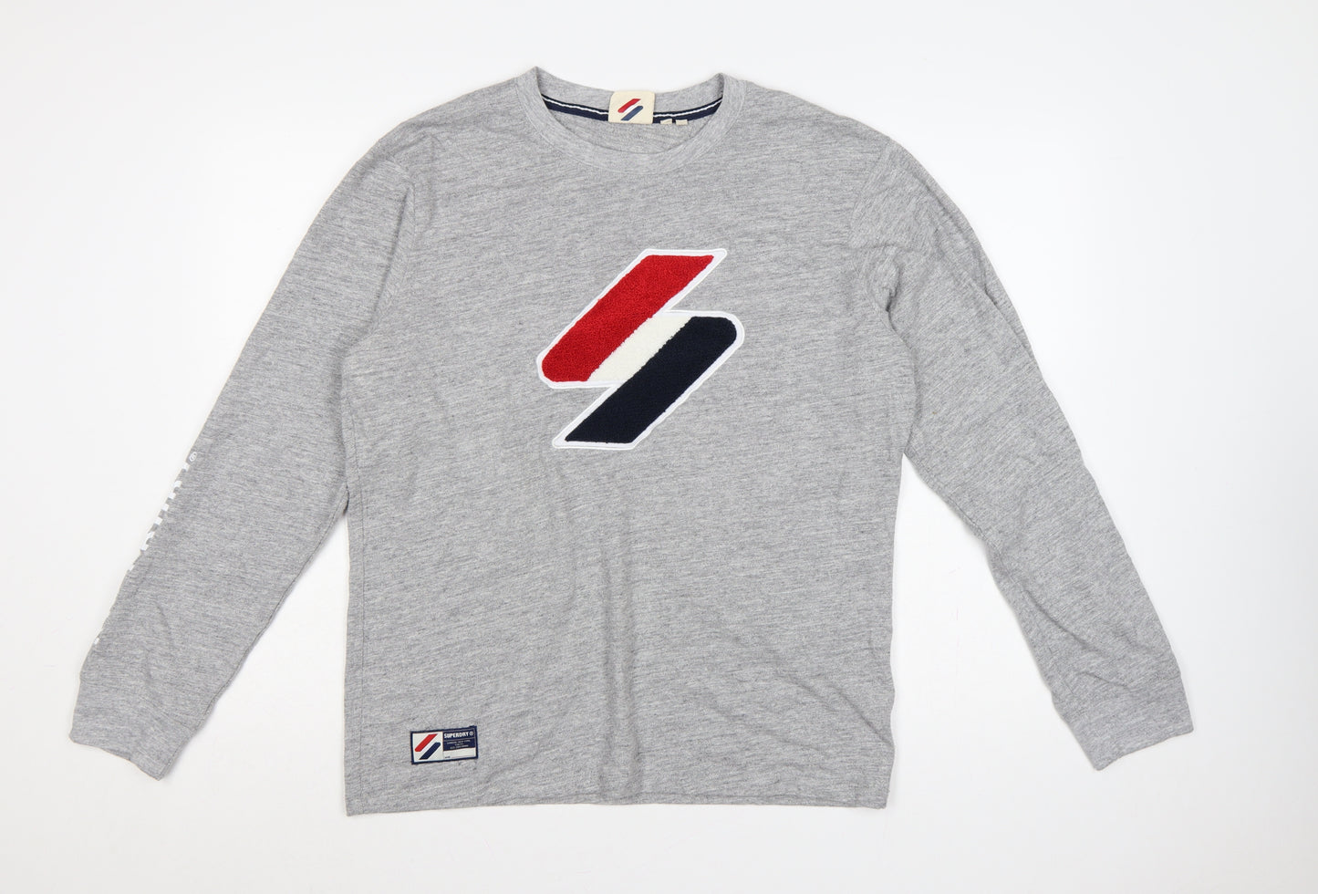Superdry Men’s Grey S Crew Neck Logo Pullover Sweatshirt