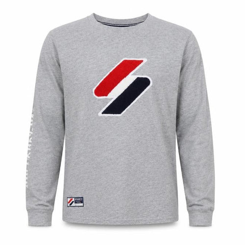 Superdry Men’s Grey S Crew Neck Logo Pullover Sweatshirt