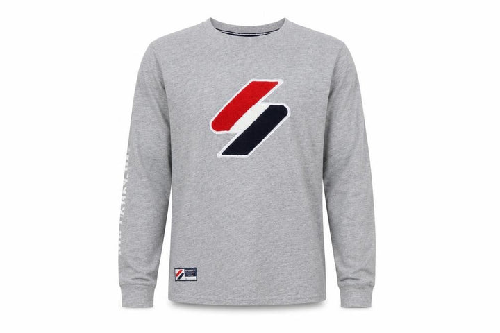 Superdry Men’s Grey S Crew Neck Logo Pullover Sweatshirt