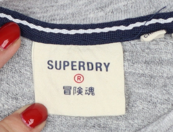 Superdry Men’s Grey S Crew Neck Logo Pullover Sweatshirt