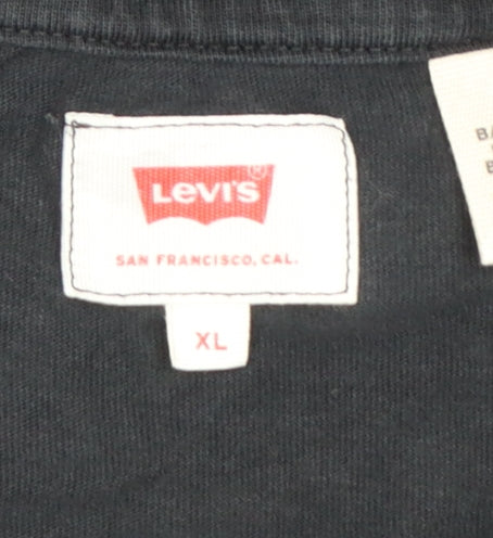Levi's Men's Black XL Classic Logo Cotton Crew Neck T-Shirt