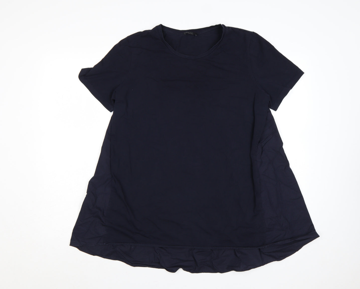 COS Women Blue M Jersey Basic Short Sleeve Round Neck T-Shirt
