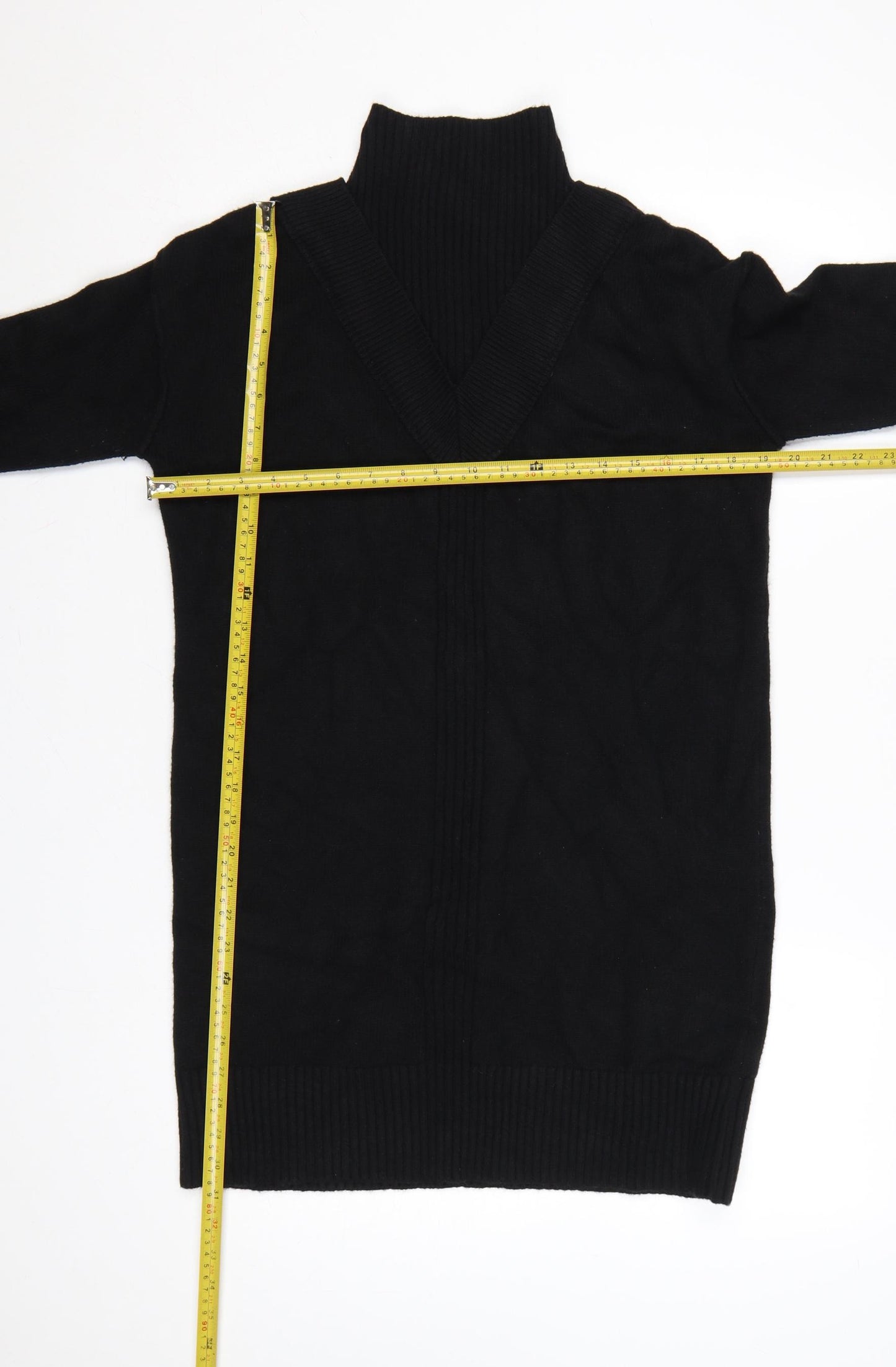 River Island Women Black S High Neck Knit Jumper Dress