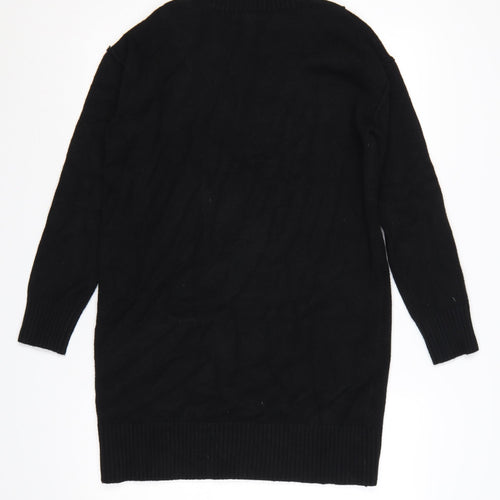 River Island Women Black S High Neck Knit Jumper Dress