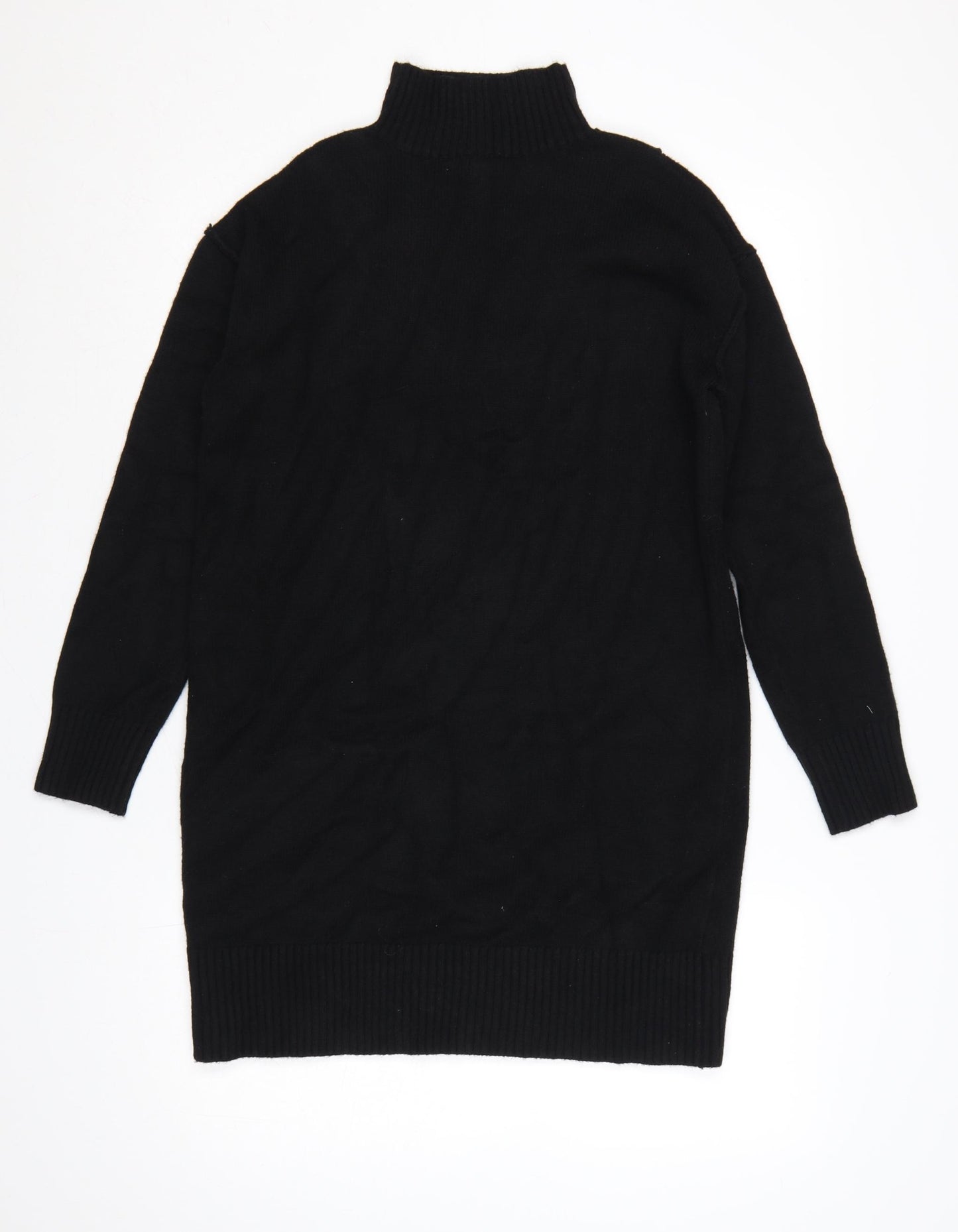 River Island Women Black S High Neck Knit Jumper Dress