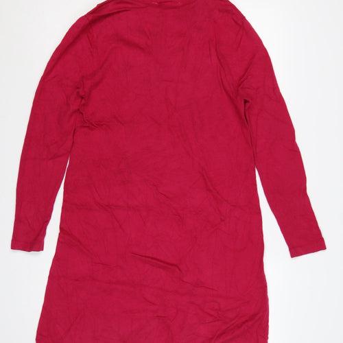 Adini Women Red S Knee Length Cowl Neck Knit Jumper Dress