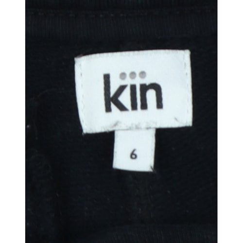 Kin Women’s Black UK 6 High Rise Wide-Leg Cropped Trousers