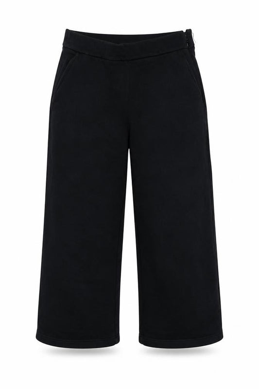 Kin Women’s Black UK 6 High Rise Wide-Leg Cropped Trousers