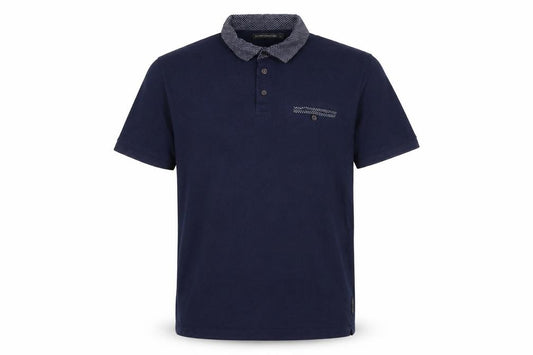 French Connection Men's Blue XL Short Sleeve Contrast Collar Polo Shirt
