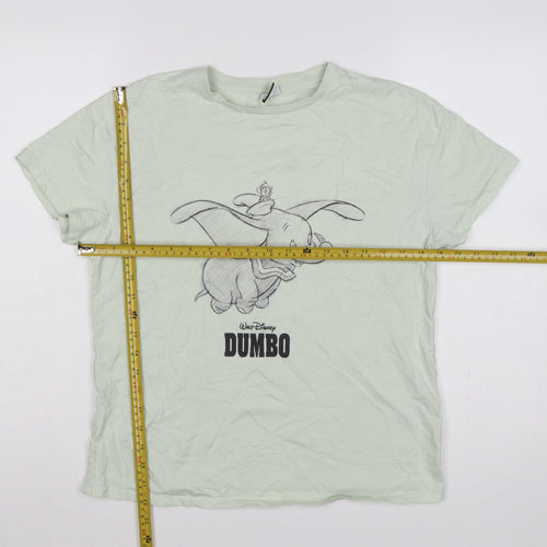 George Women Green Size 8 Disney Dumbo Cotton Crew Neck T-Shirt