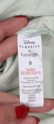 George Women Green Size 8 Disney Dumbo Cotton Crew Neck T-Shirt