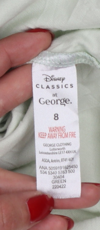 George Women Green Size 8 Disney Dumbo Cotton Crew Neck T-Shirt