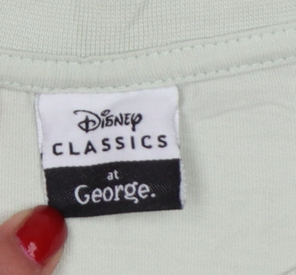 George Women Green Size 8 Disney Dumbo Cotton Crew Neck T-Shirt