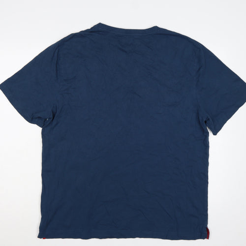 Lee Cooper Men’s Blue 4XL Graphic Print Crew Neck T-Shirt