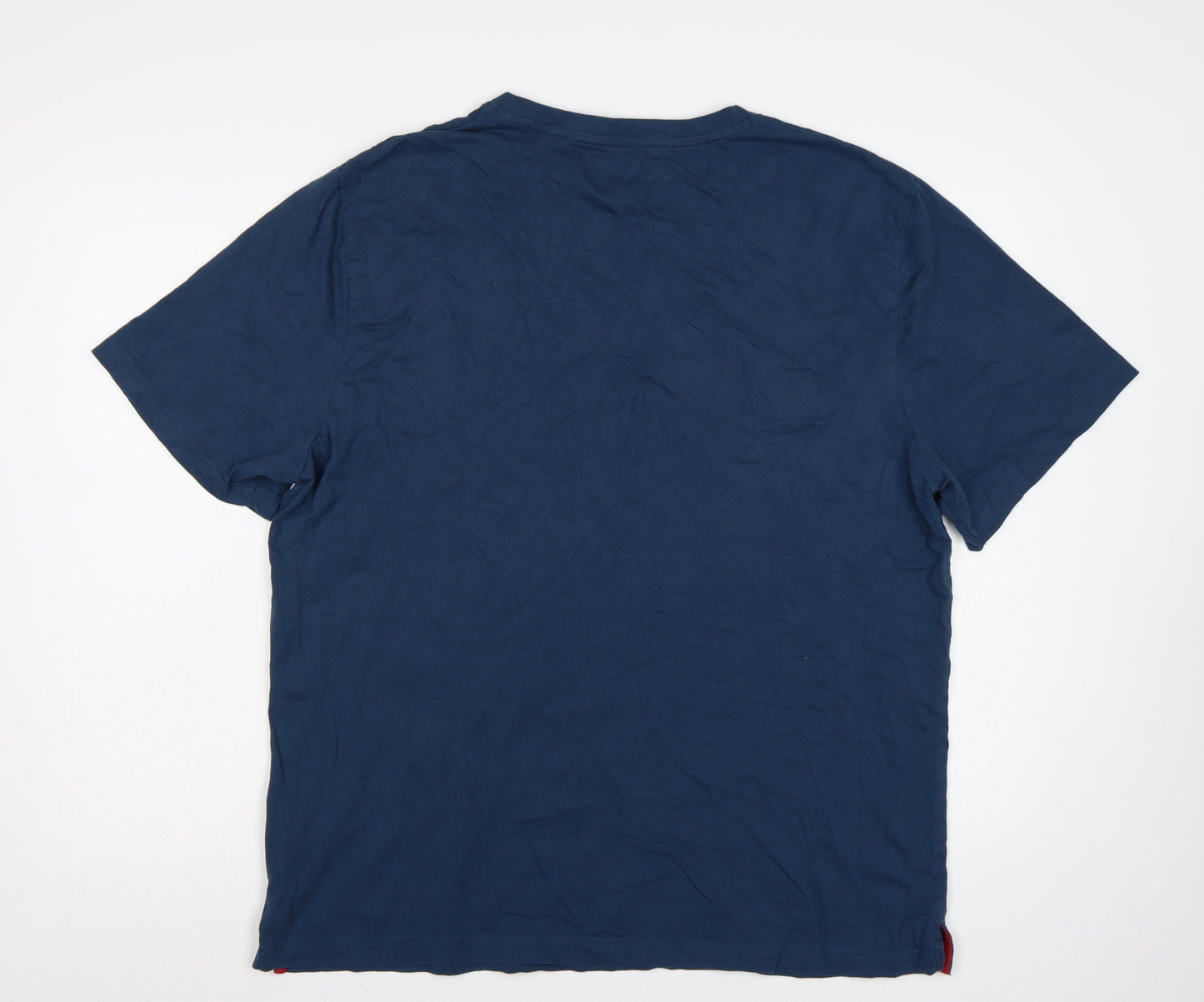 Lee Cooper Men’s Blue 4XL Graphic Print Crew Neck T-Shirt