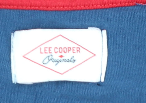 Lee Cooper Men’s Blue 4XL Graphic Print Crew Neck T-Shirt