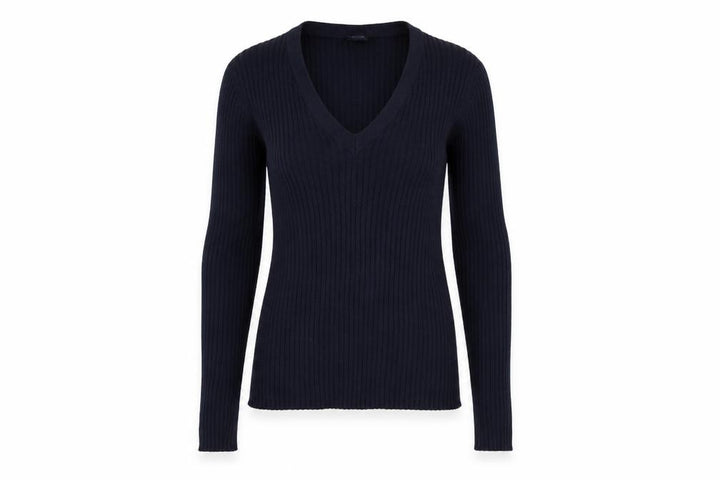 Gap Women’s Navy Blue S Rib Knit V-Neck Slim Pullover Jumper