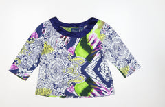 Artscapes Women’s Multicoloured Paisley Cotton 3/4 Sleeve Blouse M