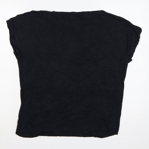 Mint Velvet Women Black L Sequin Star Crew Neck Jersey T-Shirt