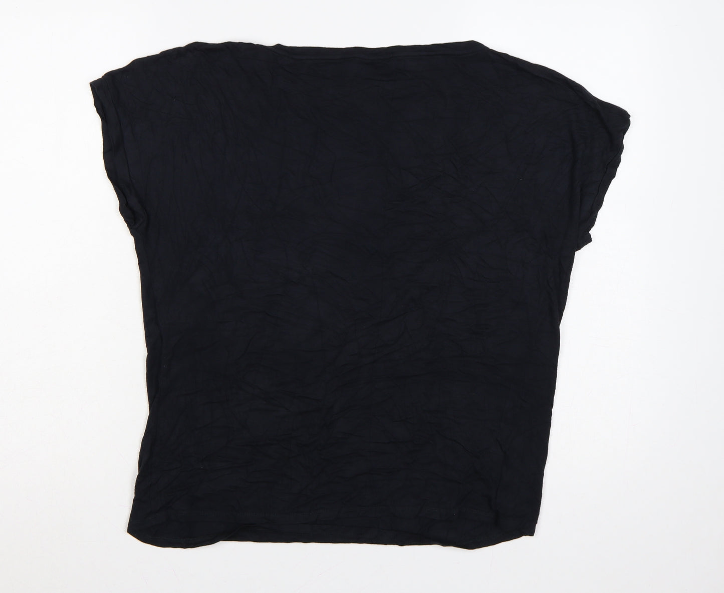 Mint Velvet Women Black L Sequin Star Crew Neck Jersey T-Shirt