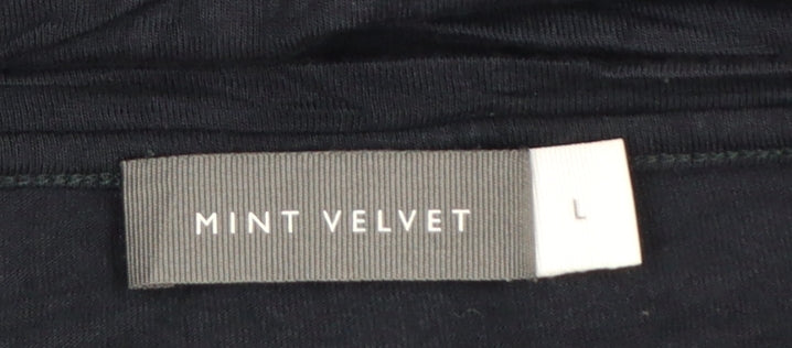 Mint Velvet Women Black L Sequin Star Crew Neck Jersey T-Shirt