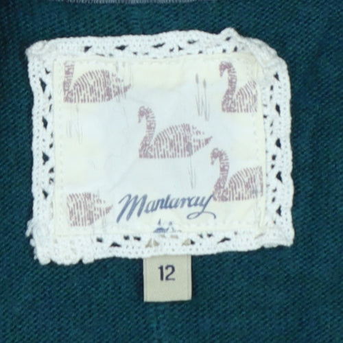 Mantaray Women’s Green Crew Neck Knit Pullover Jumper Size 12