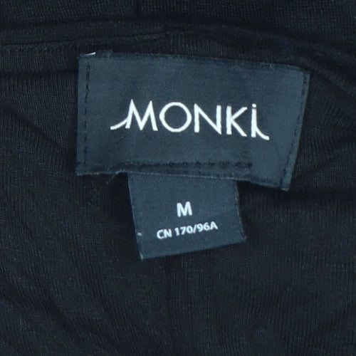 Monki Women Black UK 14 Basic Zip Front Sleeveless Bodycon Mini Dress