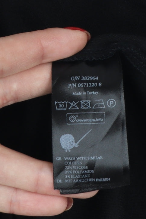Monki Women Black UK 14 Basic Zip Front Sleeveless Bodycon Mini Dress