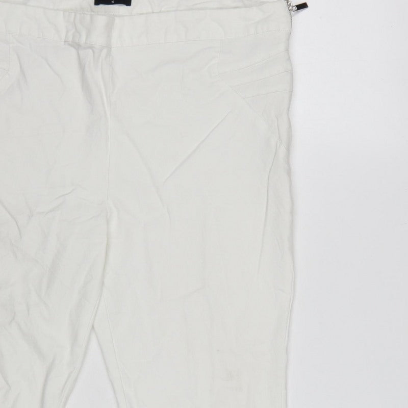 Klass Women’s White Size 16 Capri Tapered Trousers Side Zip